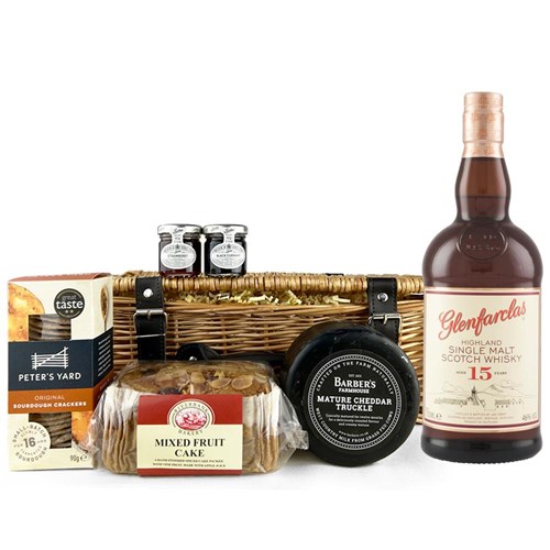 Glenfarclas 15 Year Old 70cl Premium Gift Hamper – Luxury Food & Drink Hamper